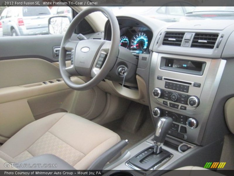 White Platinum Tri-Coat / Camel 2012 Ford Fusion SE