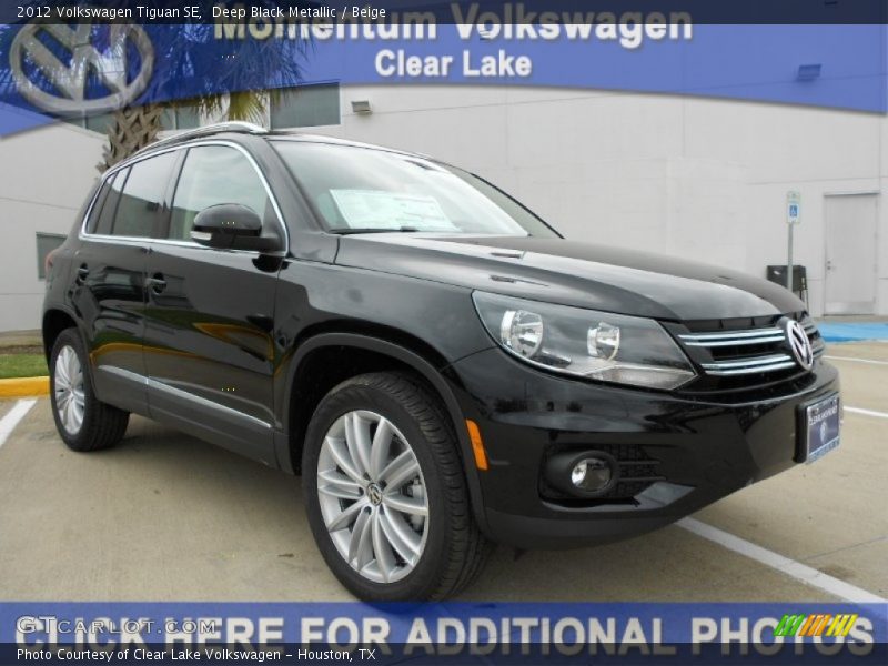 Deep Black Metallic / Beige 2012 Volkswagen Tiguan SE