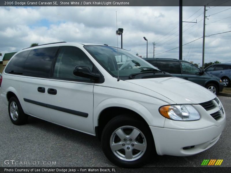Stone White / Dark Khaki/Light Graystone 2006 Dodge Grand Caravan SE