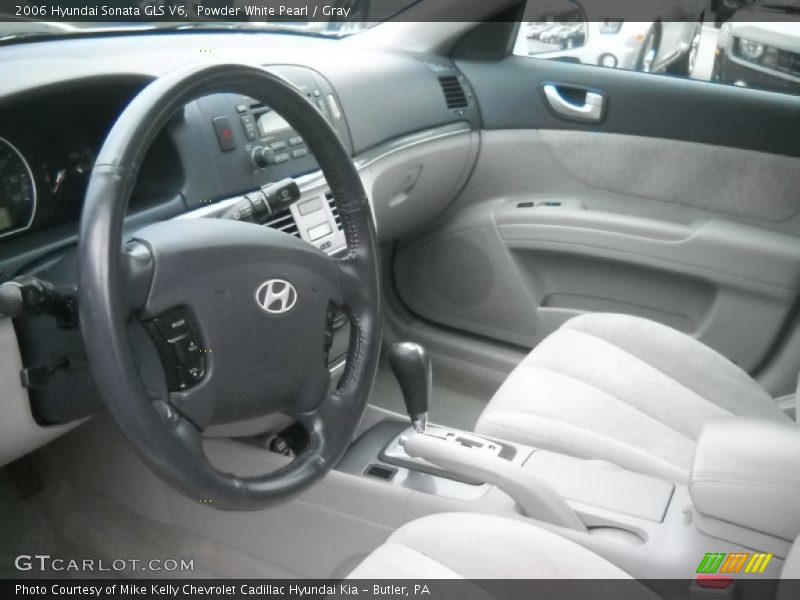 Powder White Pearl / Gray 2006 Hyundai Sonata GLS V6