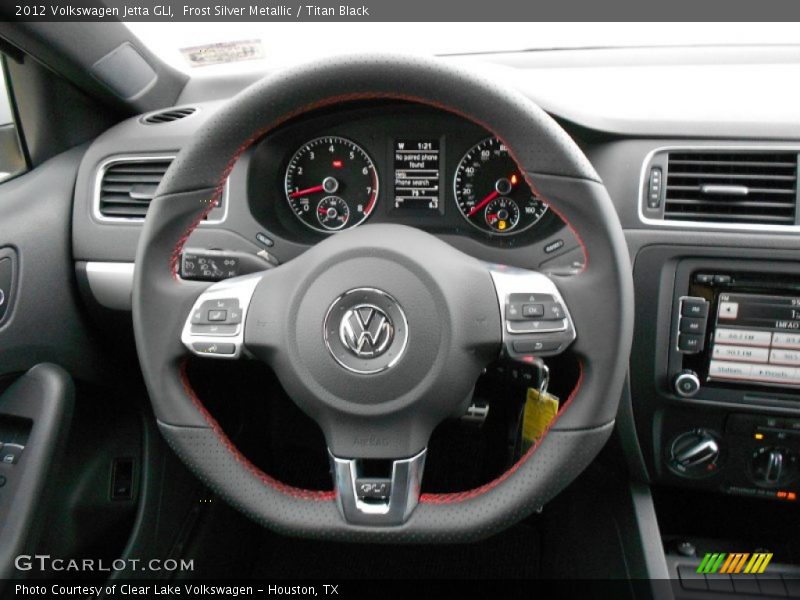 GLI Black Leather Wrapped Steering Wheel - 2012 Volkswagen Jetta GLI