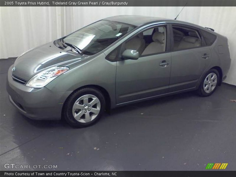 Tideland Gray Green Pearl / Gray/Burgundy 2005 Toyota Prius Hybrid