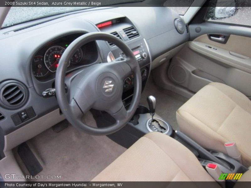 Azure Grey Metallic / Beige 2008 Suzuki SX4 Sedan