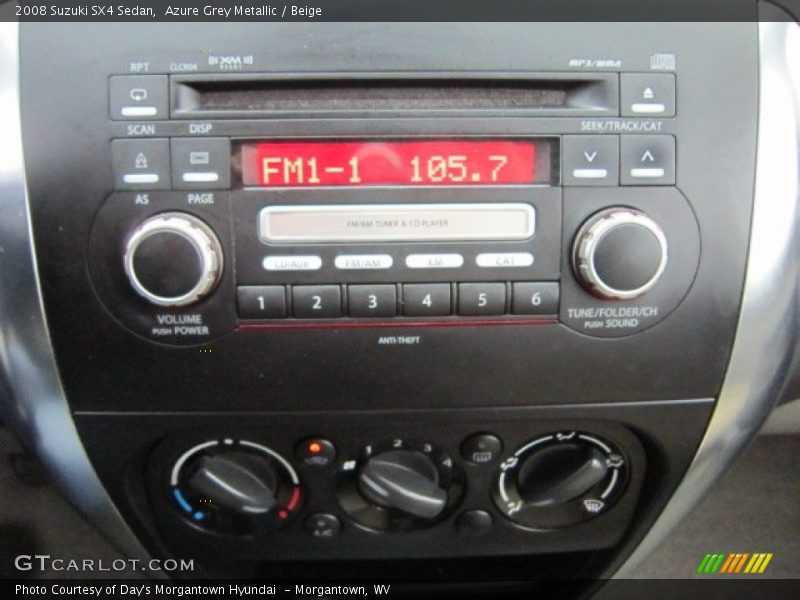 Azure Grey Metallic / Beige 2008 Suzuki SX4 Sedan