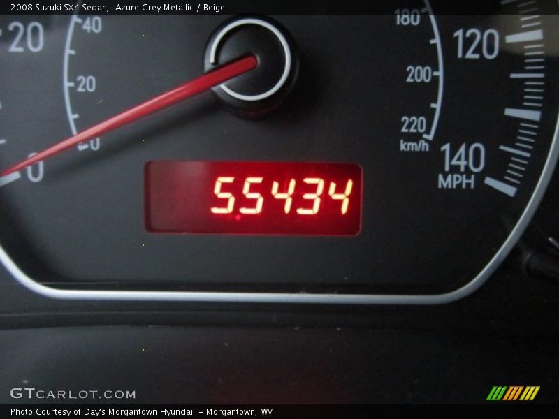 Azure Grey Metallic / Beige 2008 Suzuki SX4 Sedan