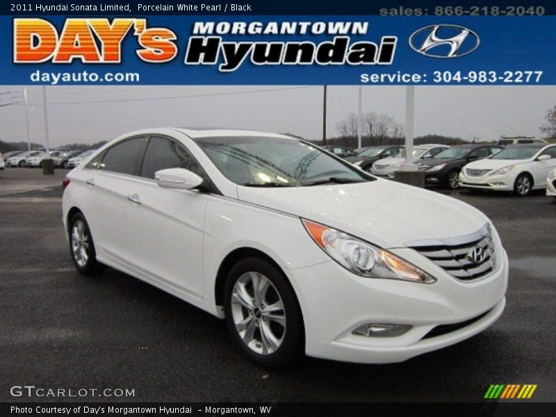 Porcelain White Pearl / Black 2011 Hyundai Sonata Limited
