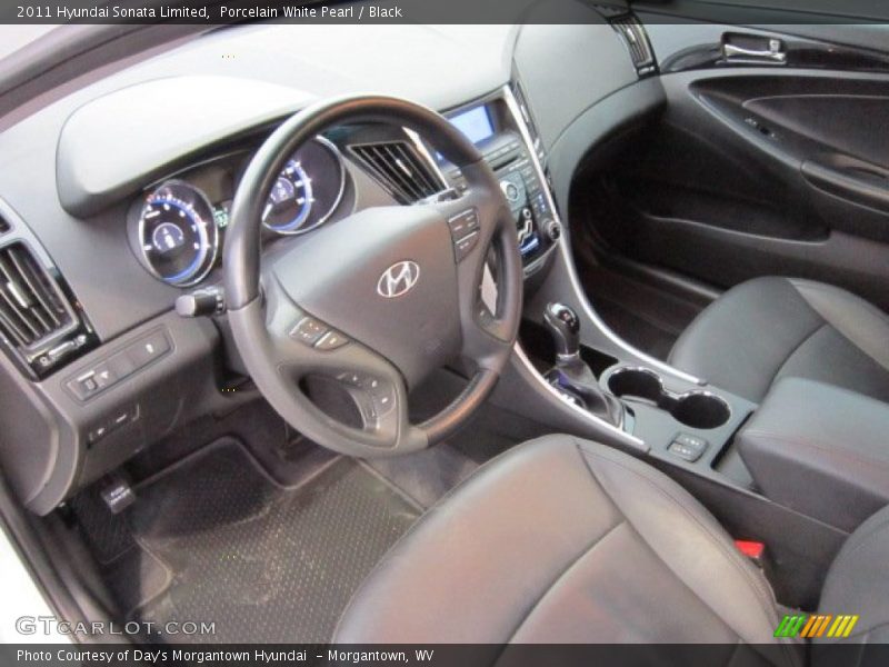 Porcelain White Pearl / Black 2011 Hyundai Sonata Limited