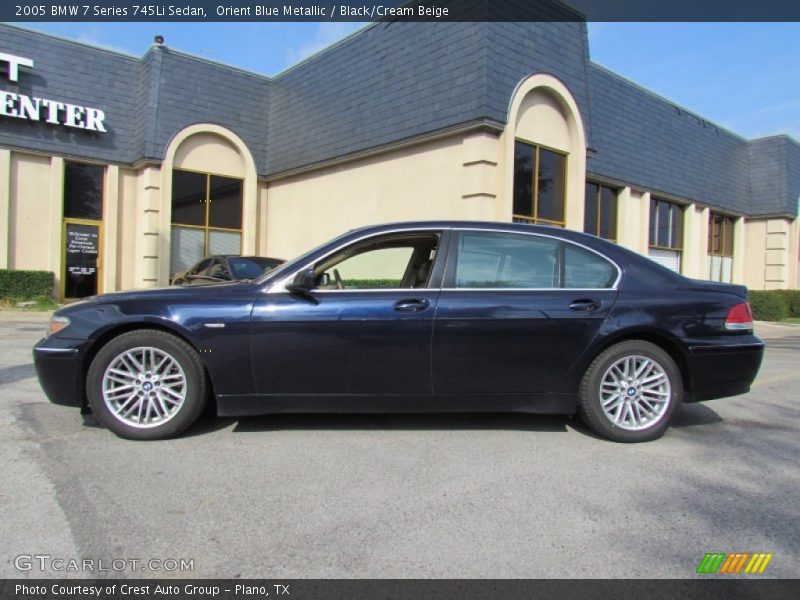 Orient Blue Metallic / Black/Cream Beige 2005 BMW 7 Series 745Li Sedan
