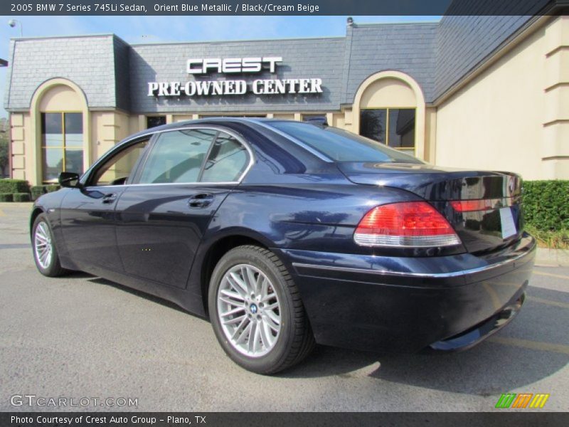 Orient Blue Metallic / Black/Cream Beige 2005 BMW 7 Series 745Li Sedan