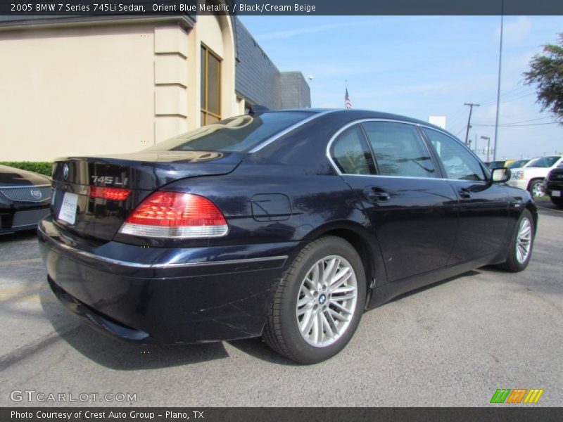 Orient Blue Metallic / Black/Cream Beige 2005 BMW 7 Series 745Li Sedan