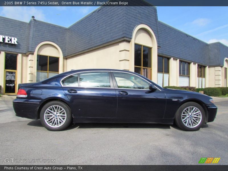 Orient Blue Metallic / Black/Cream Beige 2005 BMW 7 Series 745Li Sedan