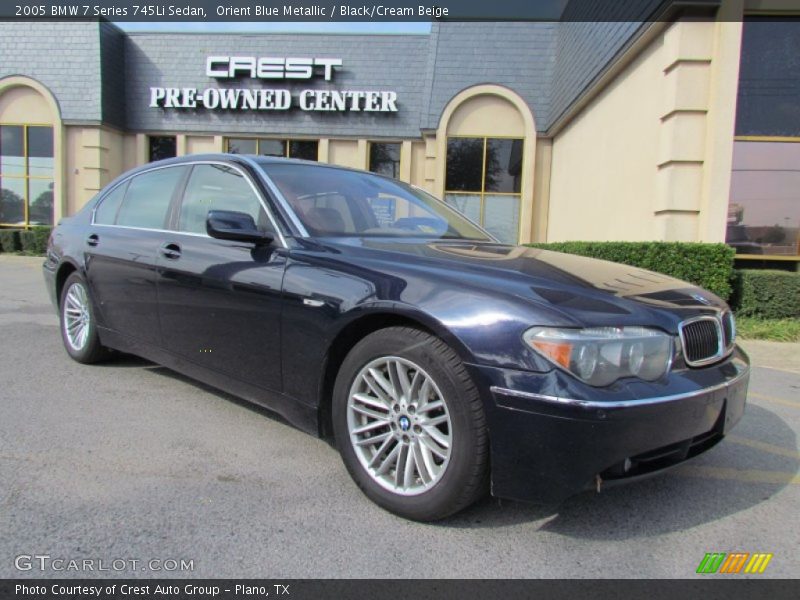 Orient Blue Metallic / Black/Cream Beige 2005 BMW 7 Series 745Li Sedan