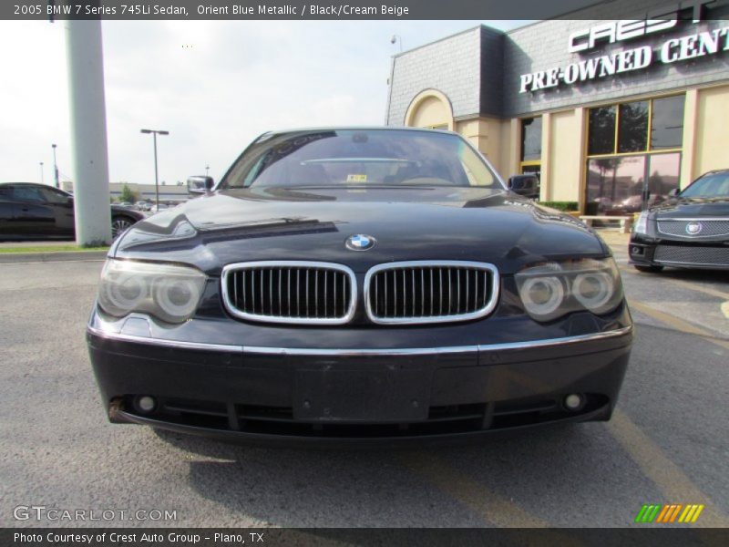 Orient Blue Metallic / Black/Cream Beige 2005 BMW 7 Series 745Li Sedan