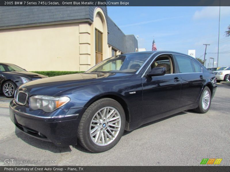 Orient Blue Metallic / Black/Cream Beige 2005 BMW 7 Series 745Li Sedan