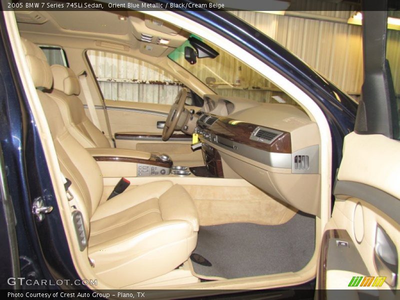 Orient Blue Metallic / Black/Cream Beige 2005 BMW 7 Series 745Li Sedan