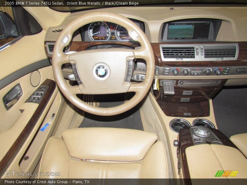Orient Blue Metallic / Black/Cream Beige 2005 BMW 7 Series 745Li Sedan