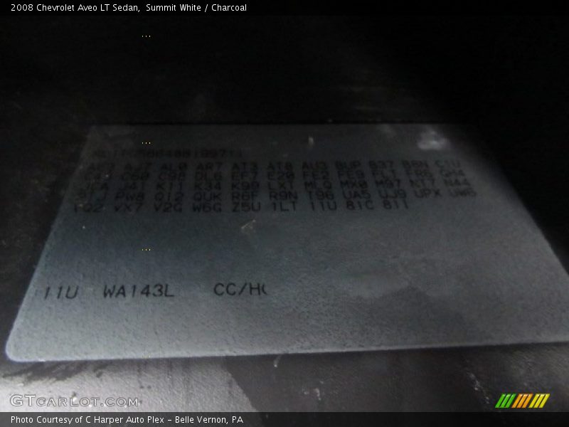 Summit White / Charcoal 2008 Chevrolet Aveo LT Sedan