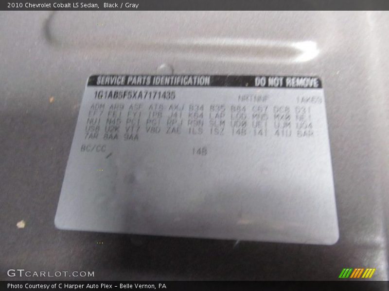 Black / Gray 2010 Chevrolet Cobalt LS Sedan