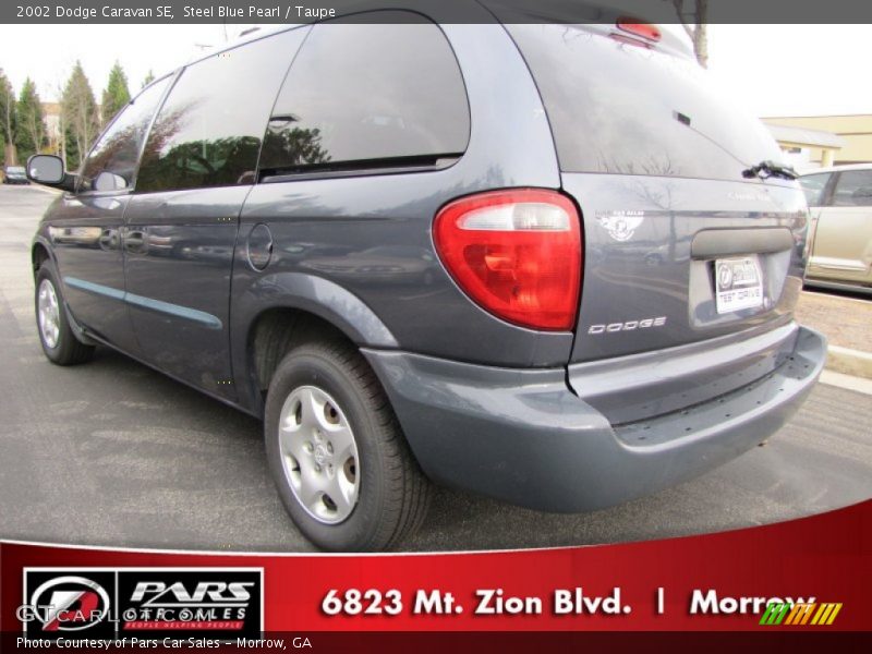 Steel Blue Pearl / Taupe 2002 Dodge Caravan SE