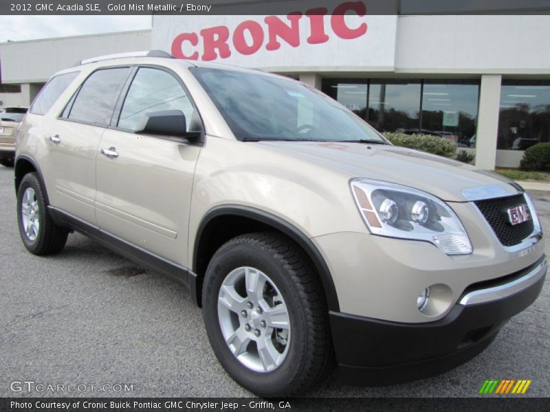 Gold Mist Metallic / Ebony 2012 GMC Acadia SLE