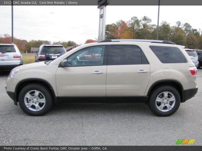 Gold Mist Metallic / Ebony 2012 GMC Acadia SLE