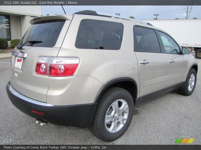 Gold Mist Metallic / Ebony 2012 GMC Acadia SLE