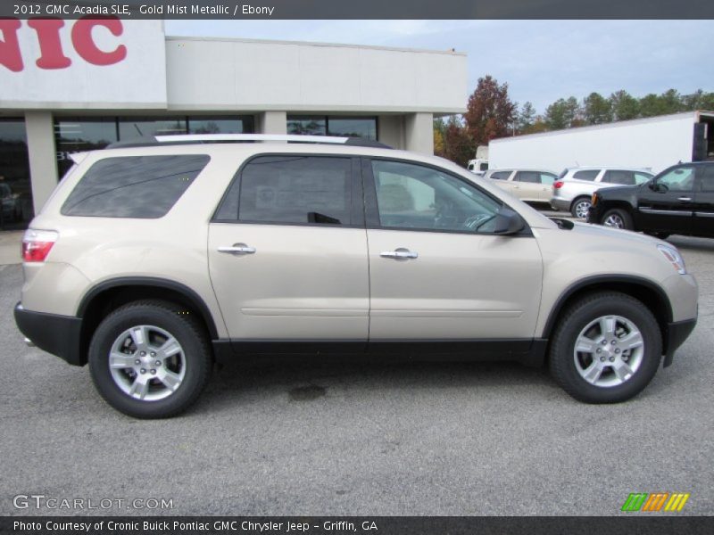 Gold Mist Metallic / Ebony 2012 GMC Acadia SLE