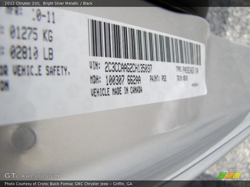 2012 300  Bright Silver Metallic Color Code PS2
