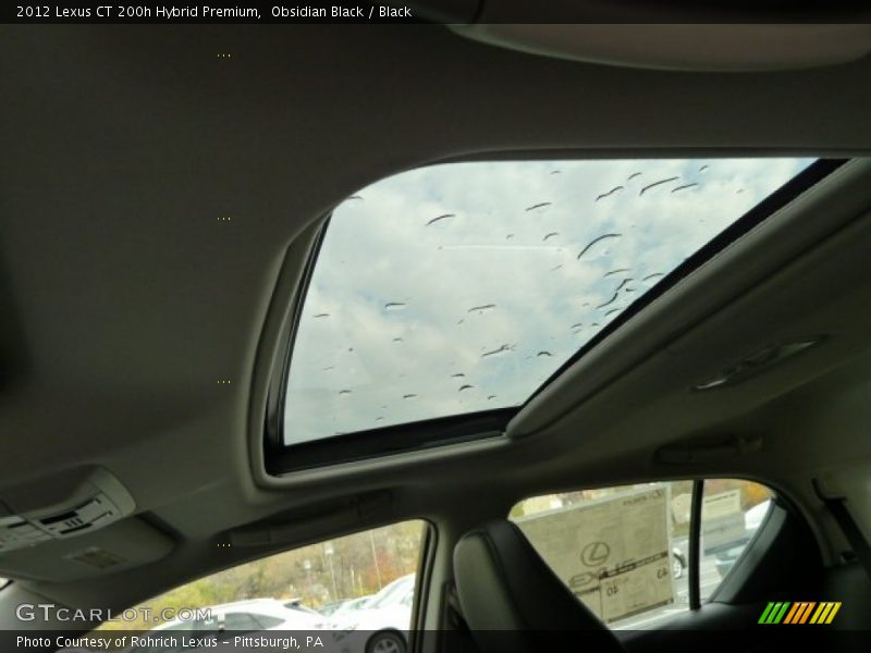Sunroof of 2012 CT 200h Hybrid Premium
