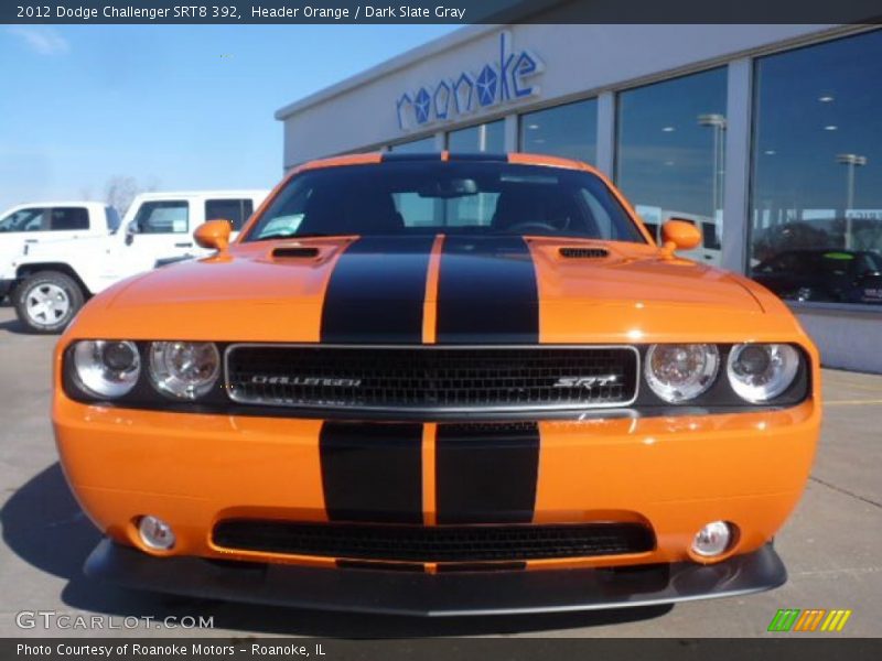 Header Orange / Dark Slate Gray 2012 Dodge Challenger SRT8 392