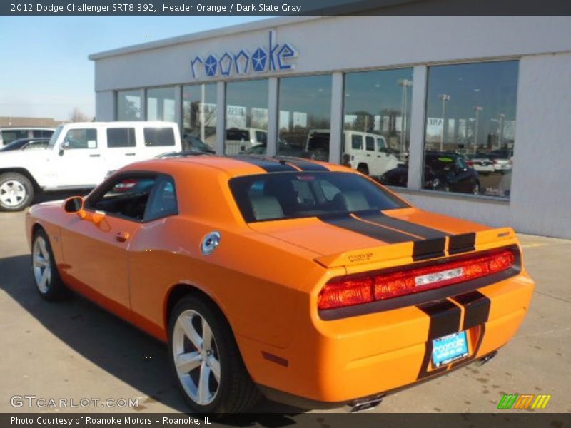 Header Orange / Dark Slate Gray 2012 Dodge Challenger SRT8 392