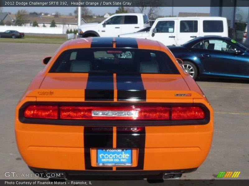 Header Orange / Dark Slate Gray 2012 Dodge Challenger SRT8 392
