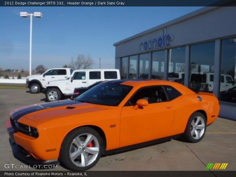 Header Orange / Dark Slate Gray 2012 Dodge Challenger SRT8 392