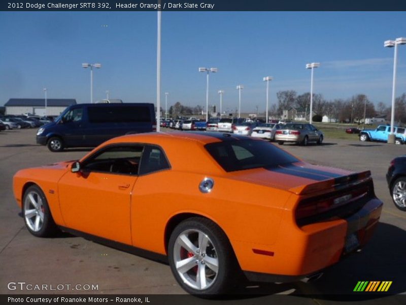 Header Orange / Dark Slate Gray 2012 Dodge Challenger SRT8 392