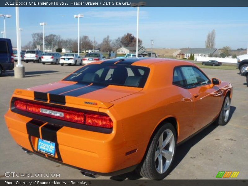 Header Orange / Dark Slate Gray 2012 Dodge Challenger SRT8 392