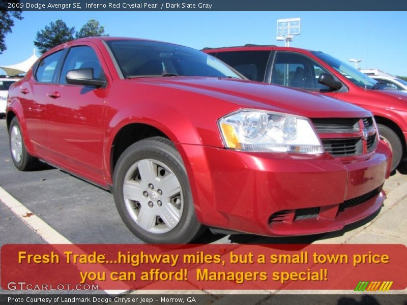 Inferno Red Crystal Pearl / Dark Slate Gray 2009 Dodge Avenger SE