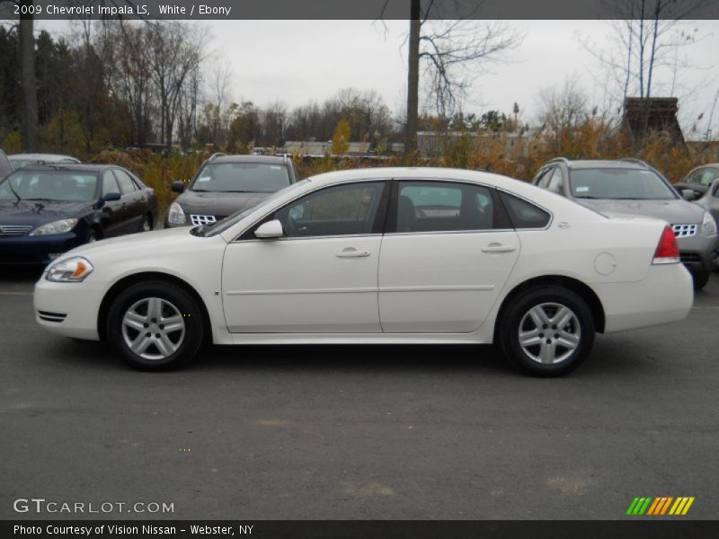 White / Ebony 2009 Chevrolet Impala LS