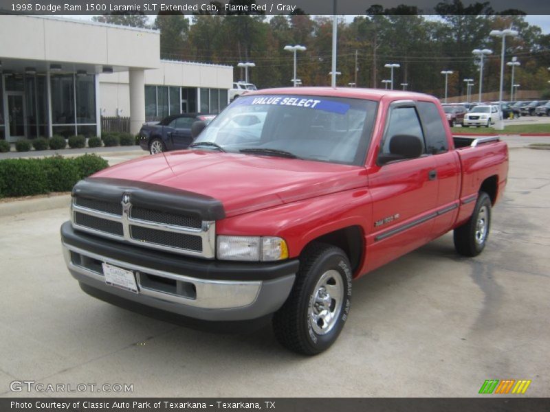 Flame Red / Gray 1998 Dodge Ram 1500 Laramie SLT Extended Cab