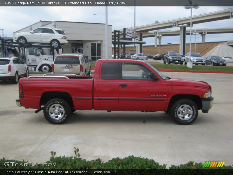 Flame Red / Gray 1998 Dodge Ram 1500 Laramie SLT Extended Cab