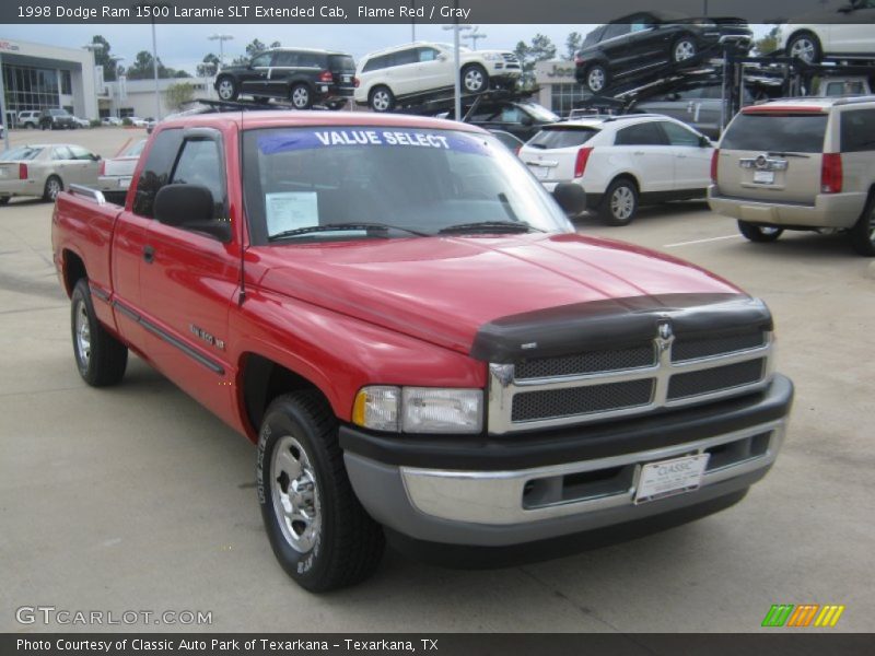 Flame Red / Gray 1998 Dodge Ram 1500 Laramie SLT Extended Cab