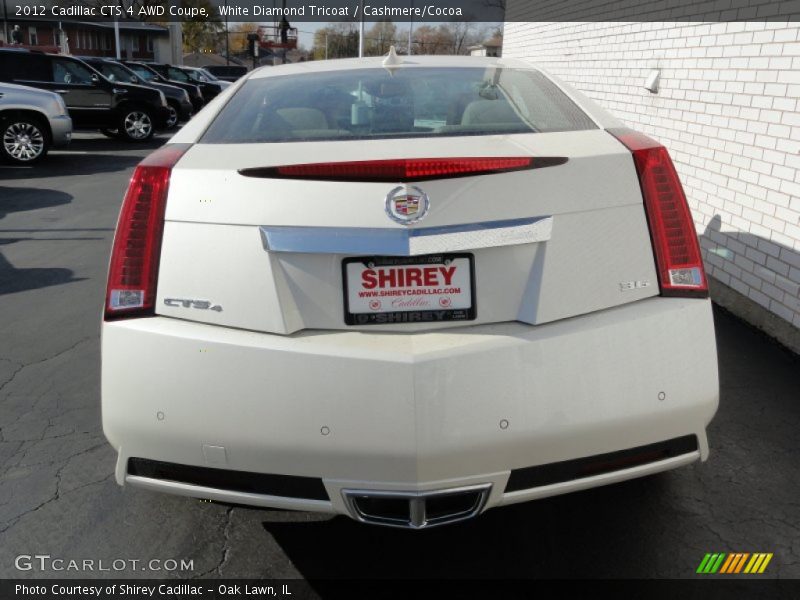 White Diamond Tricoat / Cashmere/Cocoa 2012 Cadillac CTS 4 AWD Coupe