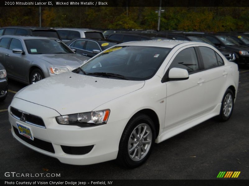 Wicked White Metallic / Black 2010 Mitsubishi Lancer ES