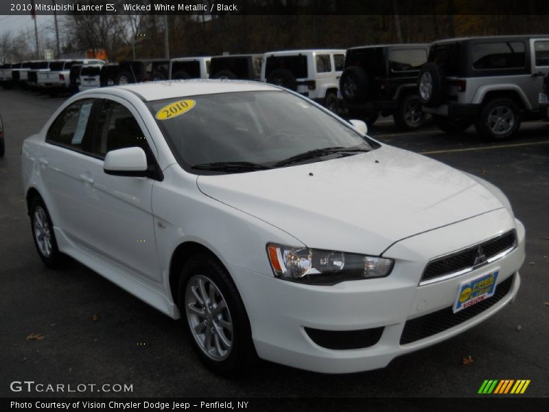 Wicked White Metallic / Black 2010 Mitsubishi Lancer ES