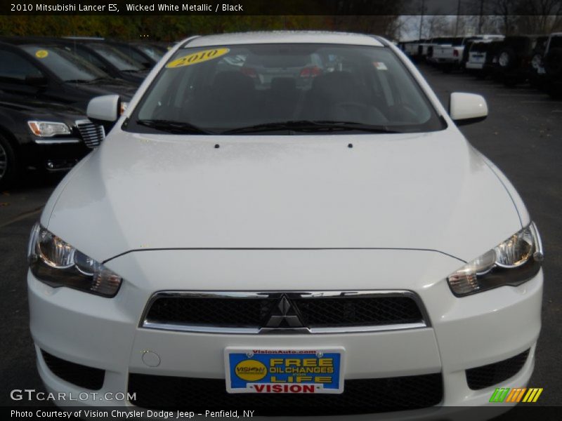 Wicked White Metallic / Black 2010 Mitsubishi Lancer ES