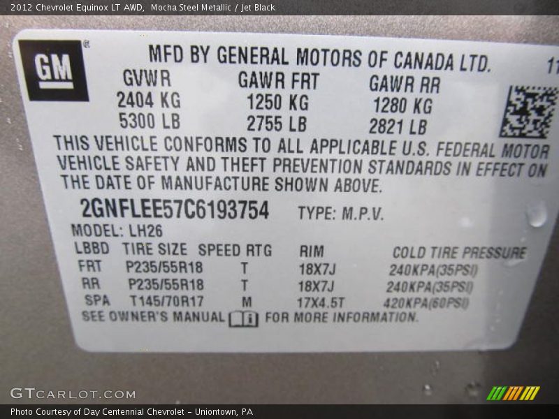Mocha Steel Metallic / Jet Black 2012 Chevrolet Equinox LT AWD