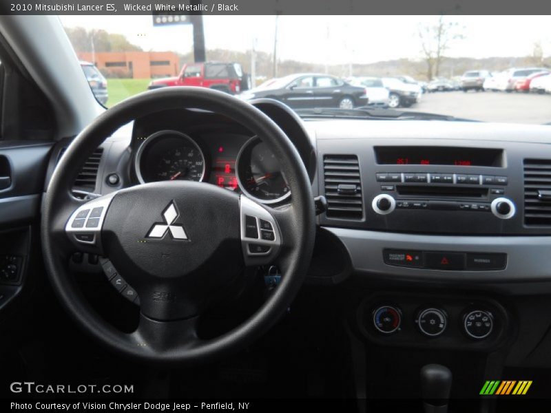 Wicked White Metallic / Black 2010 Mitsubishi Lancer ES