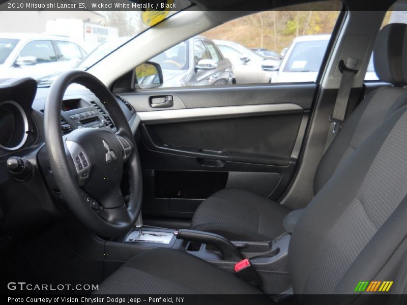 Wicked White Metallic / Black 2010 Mitsubishi Lancer ES