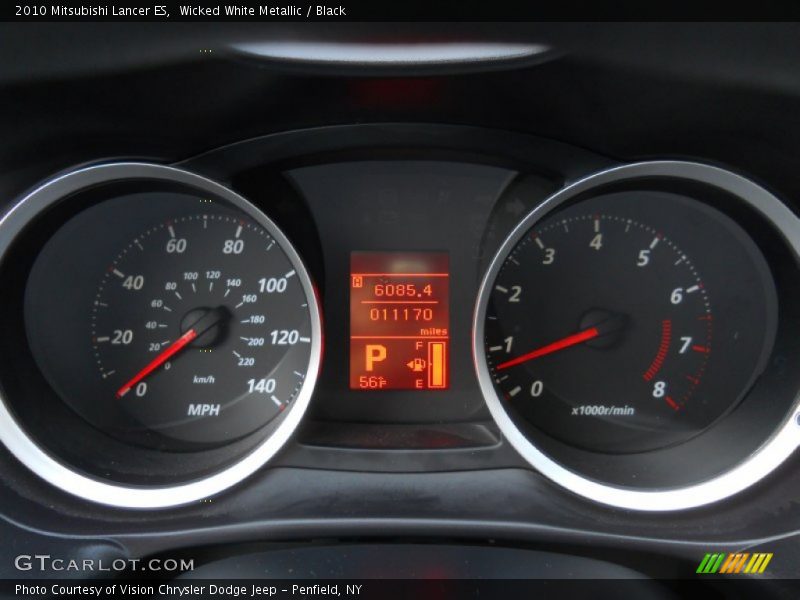 Wicked White Metallic / Black 2010 Mitsubishi Lancer ES