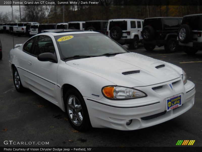 Summit White / Dark Pewter 2003 Pontiac Grand Am GT Coupe