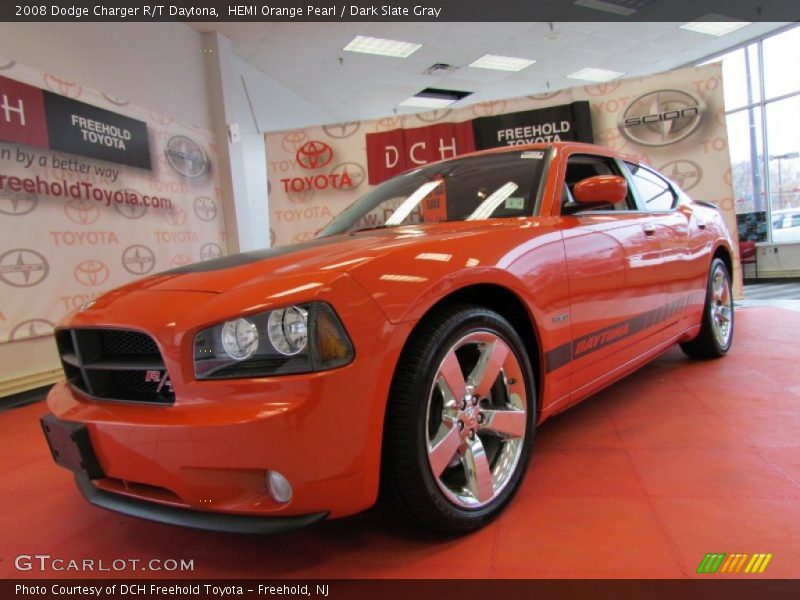 HEMI Orange Pearl / Dark Slate Gray 2008 Dodge Charger R/T Daytona